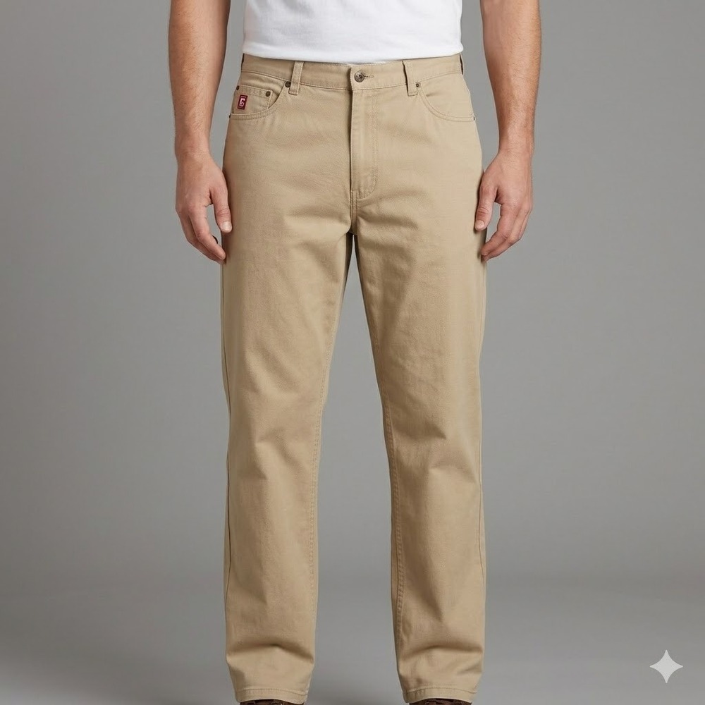 Chaps‎ Tan Straight Fit Stretch Cotton Twill Chino Pants 38x30